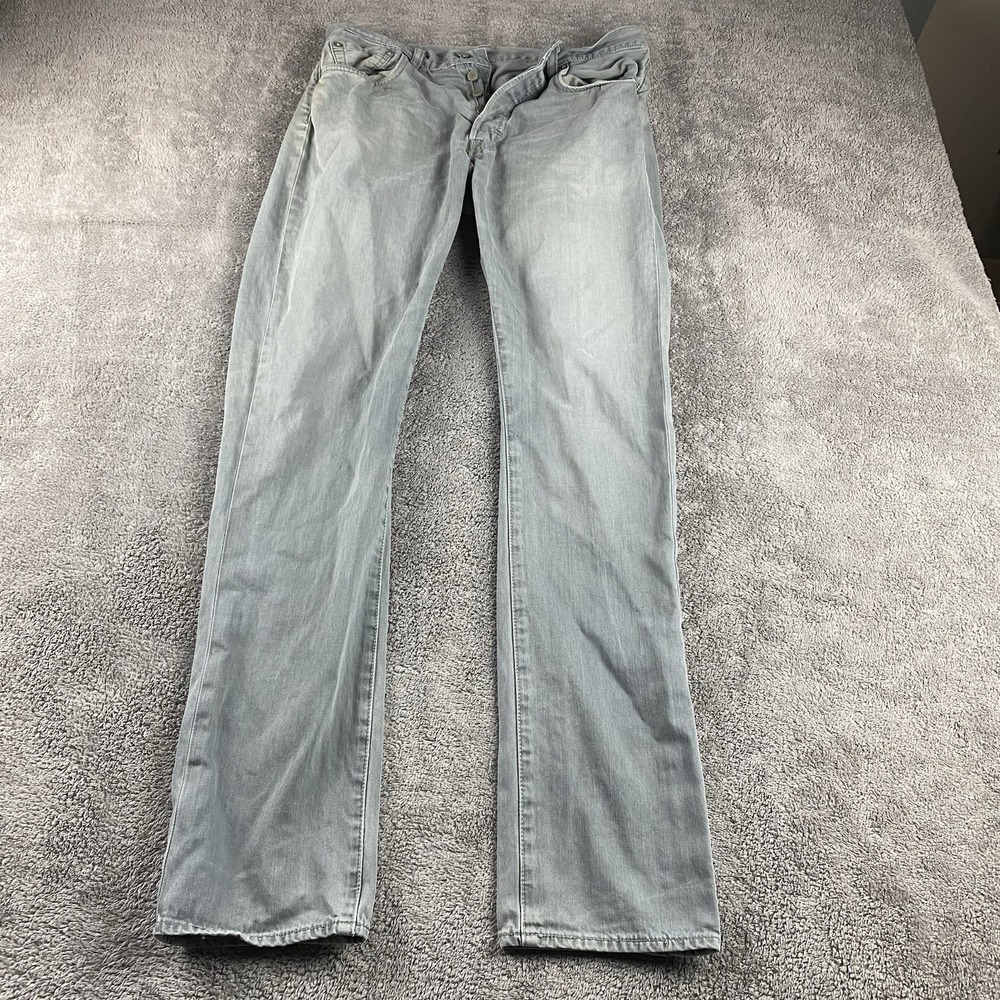 Levi's 501 Original Fit Jeans Mens 32x34 Gray Low Rise‎ Button Fly